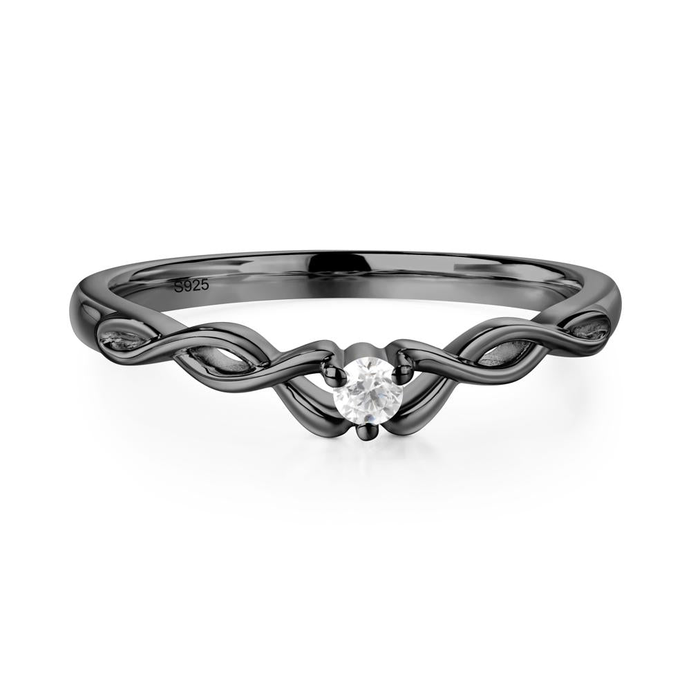 Black Spinel Twisted Ring - LUO Jewelry #metal_xxxxx