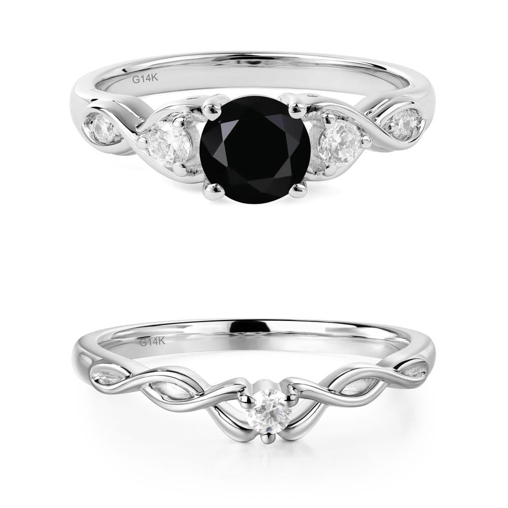 Black Spinel Twisted Ring - LUO Jewelry #metal_xxxxx