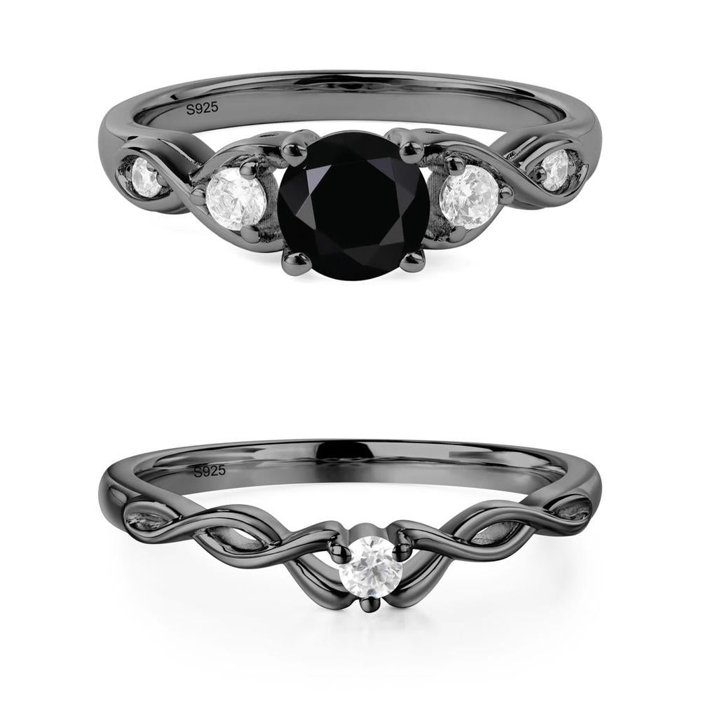 Black Spinel Twisted Ring - LUO Jewelry #metal_xxxxx