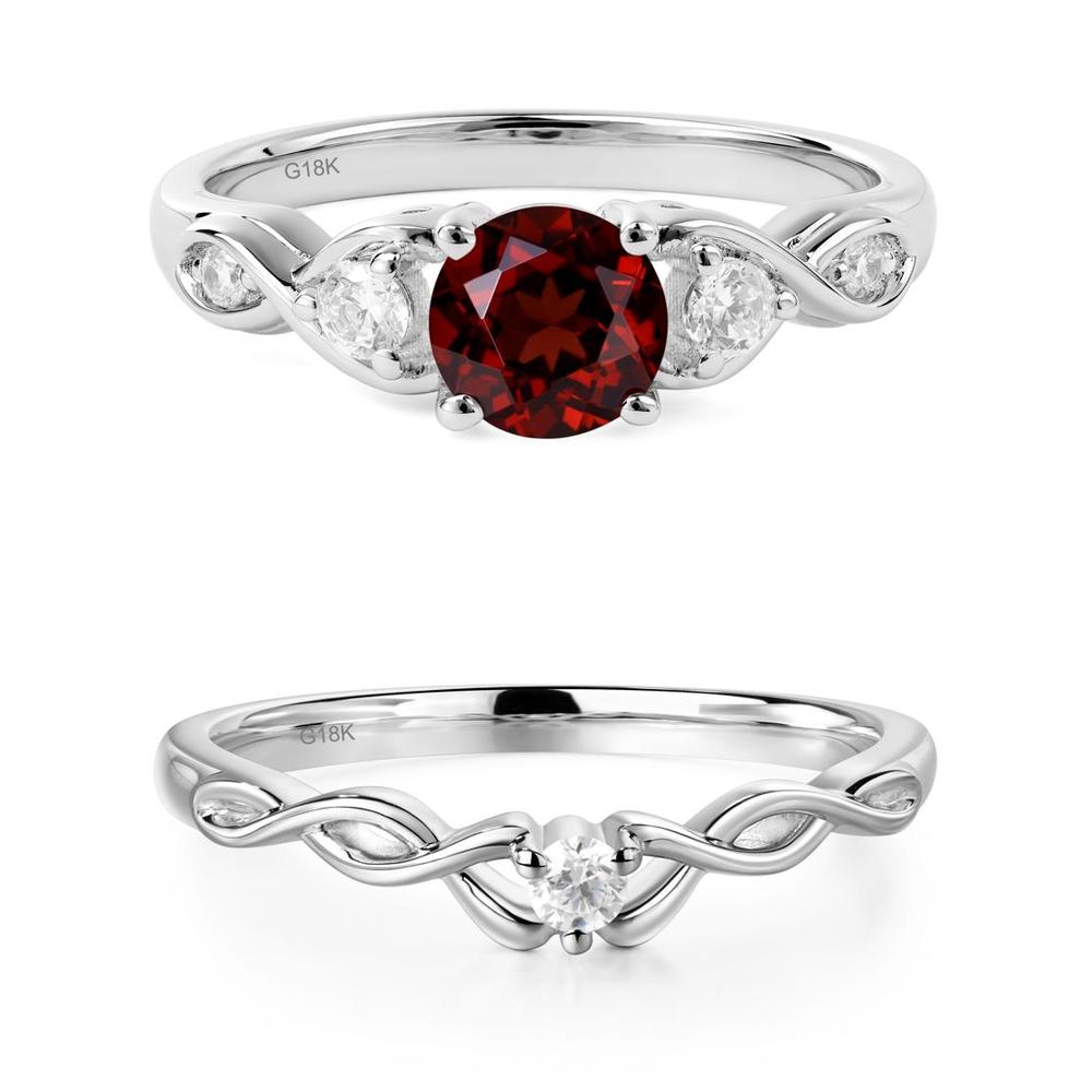 Garnet Twisted Ring - LUO Jewelry #metal_xxxxx