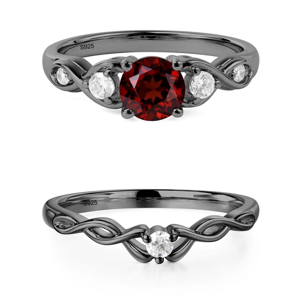 Garnet Twisted Ring - LUO Jewelry #metal_xxxxx