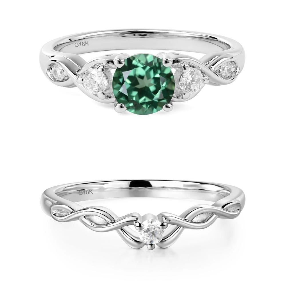 Green Sapphire Twisted Ring - LUO Jewelry #metal_xxxxx