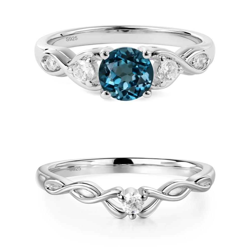 London Blue Topaz Twisted Ring - LUO Jewelry #metal_xxxxx