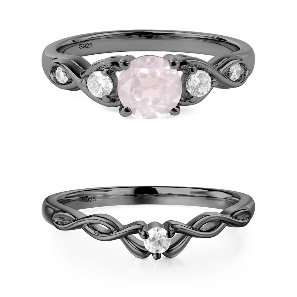 Rose Quartz Twisted Ring - LUO Jewelry #metal_xxxxx