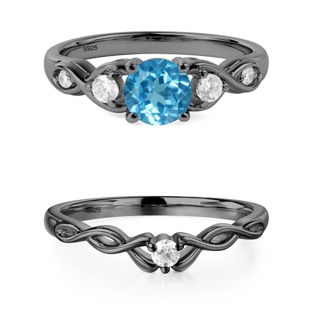 Swiss Blue Topaz Twisted Ring - LUO Jewelry #metal_xxxxx