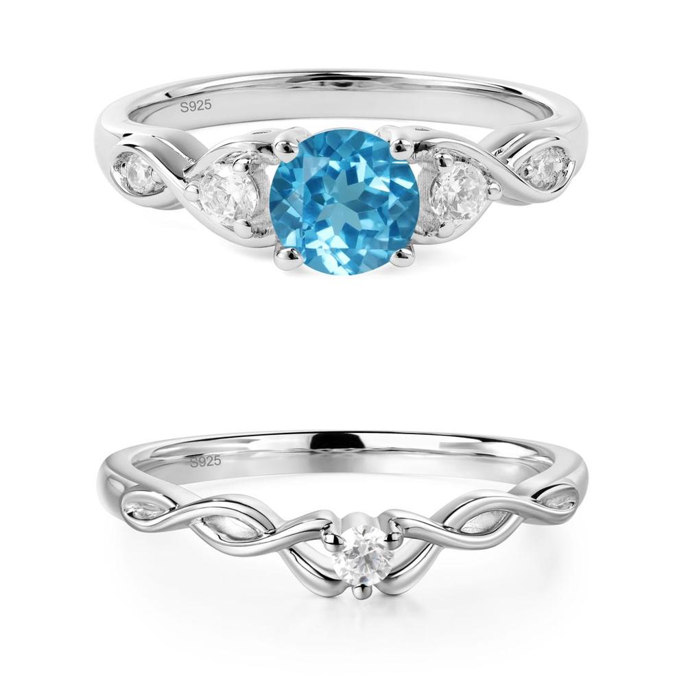 Swiss Blue Topaz Twisted Ring - LUO Jewelry #metal_xxxxx