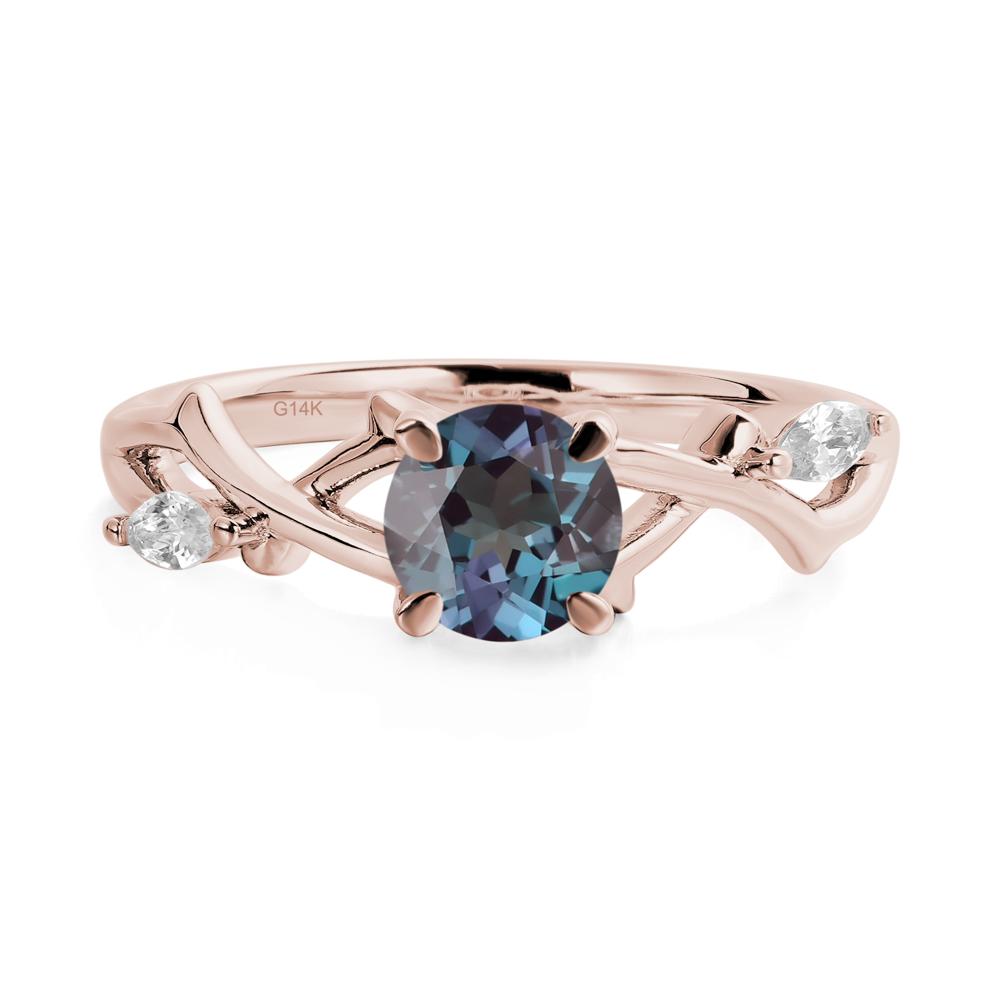 Alexandrite Twig Engagement Ring - LUO Jewelry #metal_14k rose gold