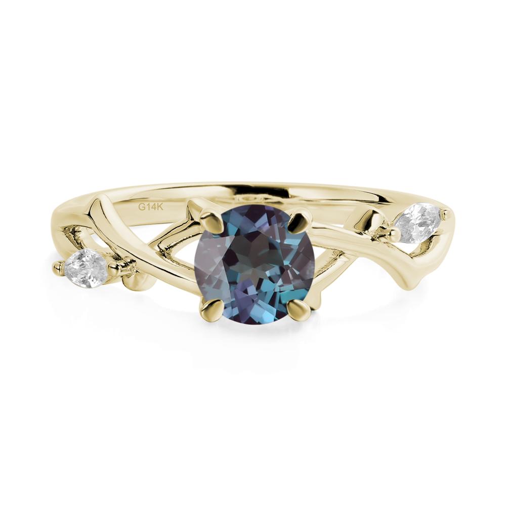 Alexandrite Twig Engagement Ring - LUO Jewelry #metal_14k yellow gold