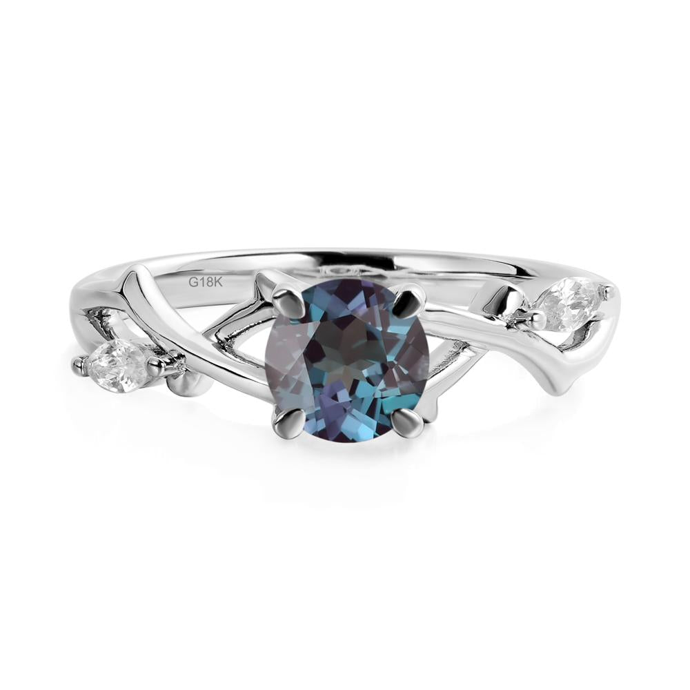 Alexandrite Twig Engagement Ring - LUO Jewelry #metal_18k white gold