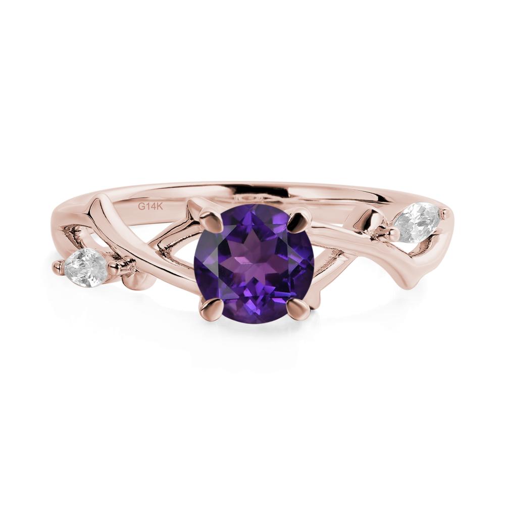 Amethyst Twig Promise Ring - LUO Jewelry #metal_14k rose gold