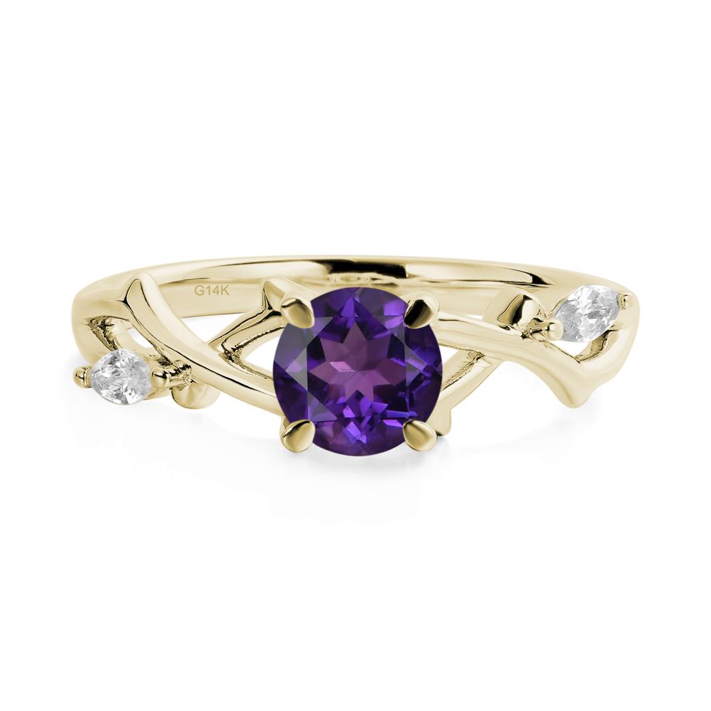 Amethyst Twig Promise Ring - LUO Jewelry #metal_14k yellow gold