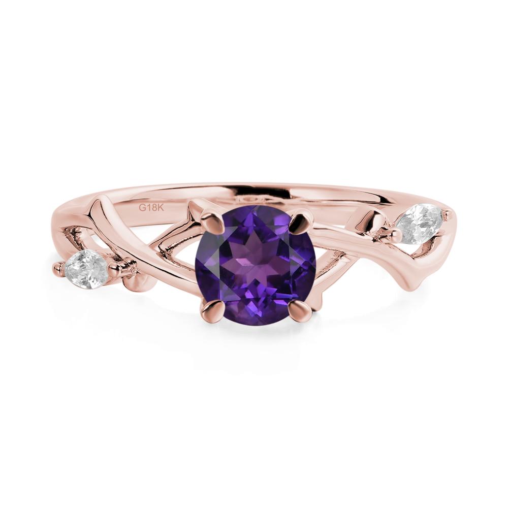 Amethyst Twig Promise Ring - LUO Jewelry #metal_18k rose gold