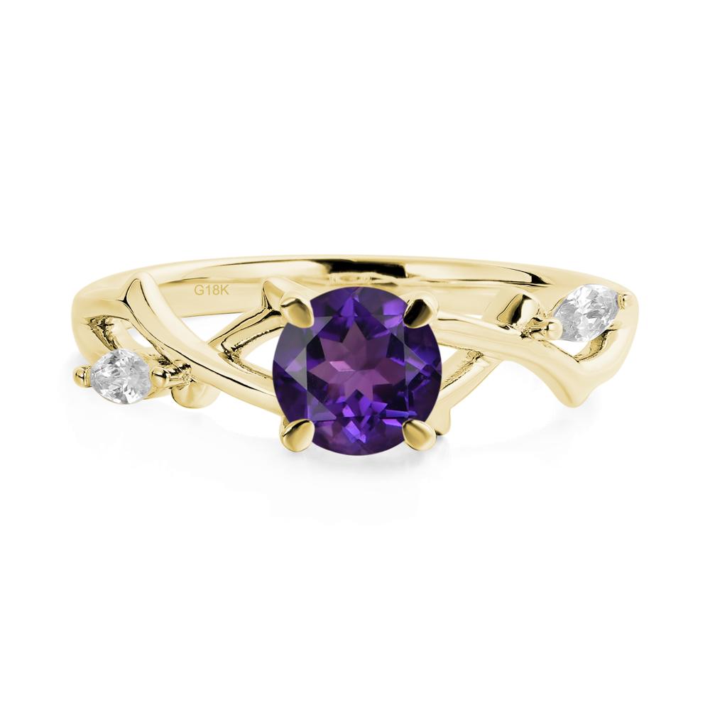 Amethyst Twig Promise Ring - LUO Jewelry #metal_18k yellow gold