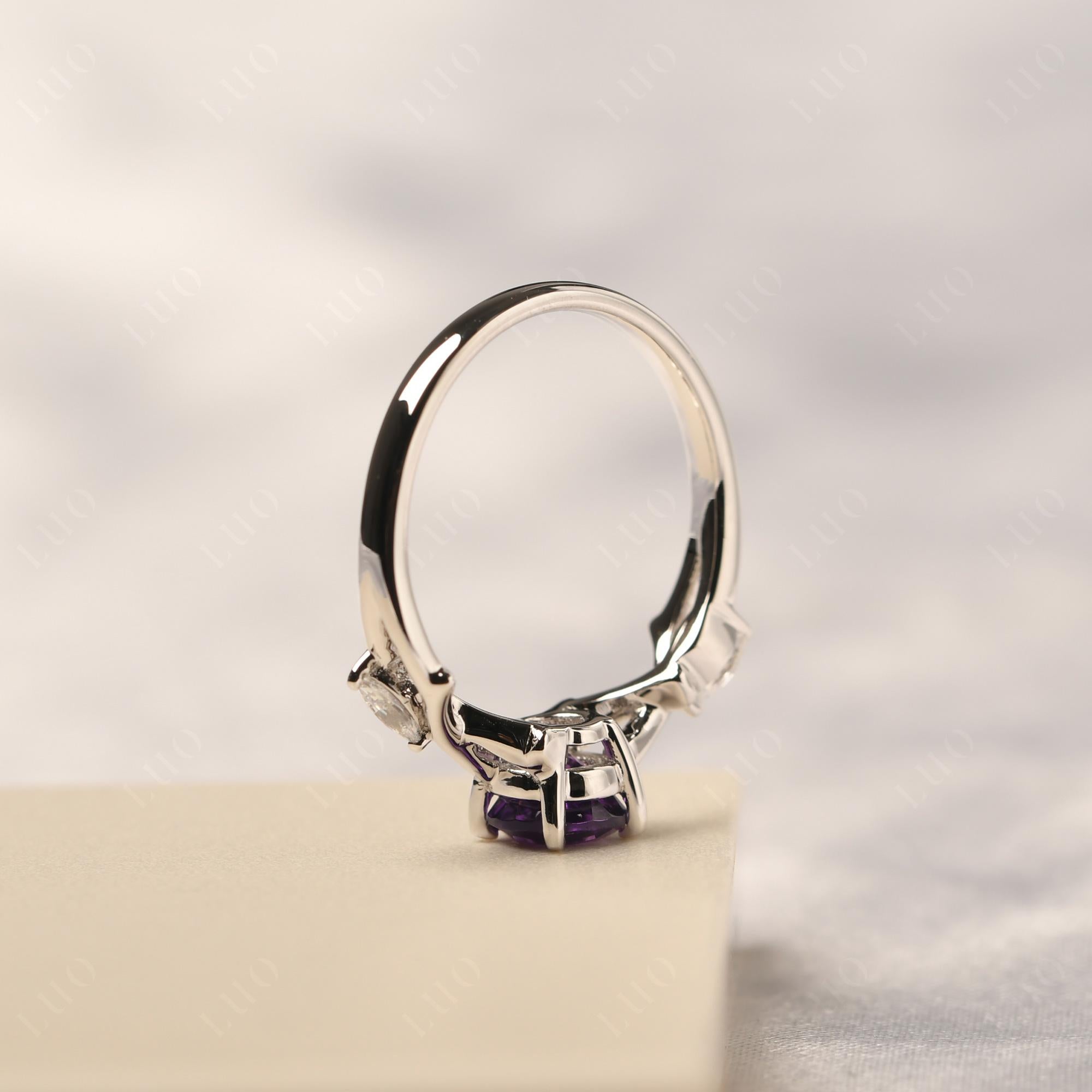 Amethyst Twig Promise Ring - LUO Jewelry 