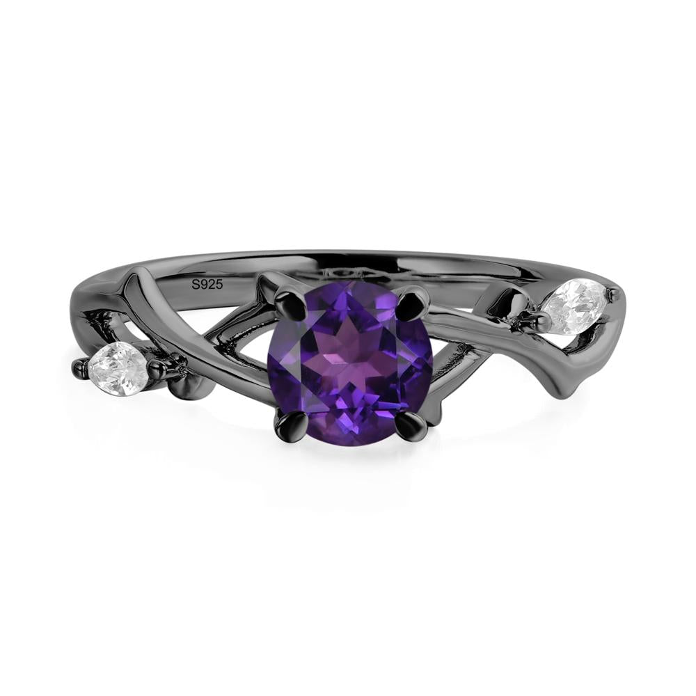 Amethyst Twig Promise Ring - LUO Jewelry #metal_black finish sterling silver