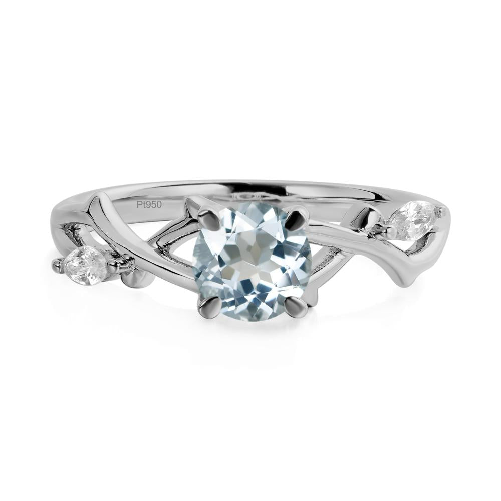 Aquamarine Twig Engagement Ring - LUO Jewelry #metal_platinum