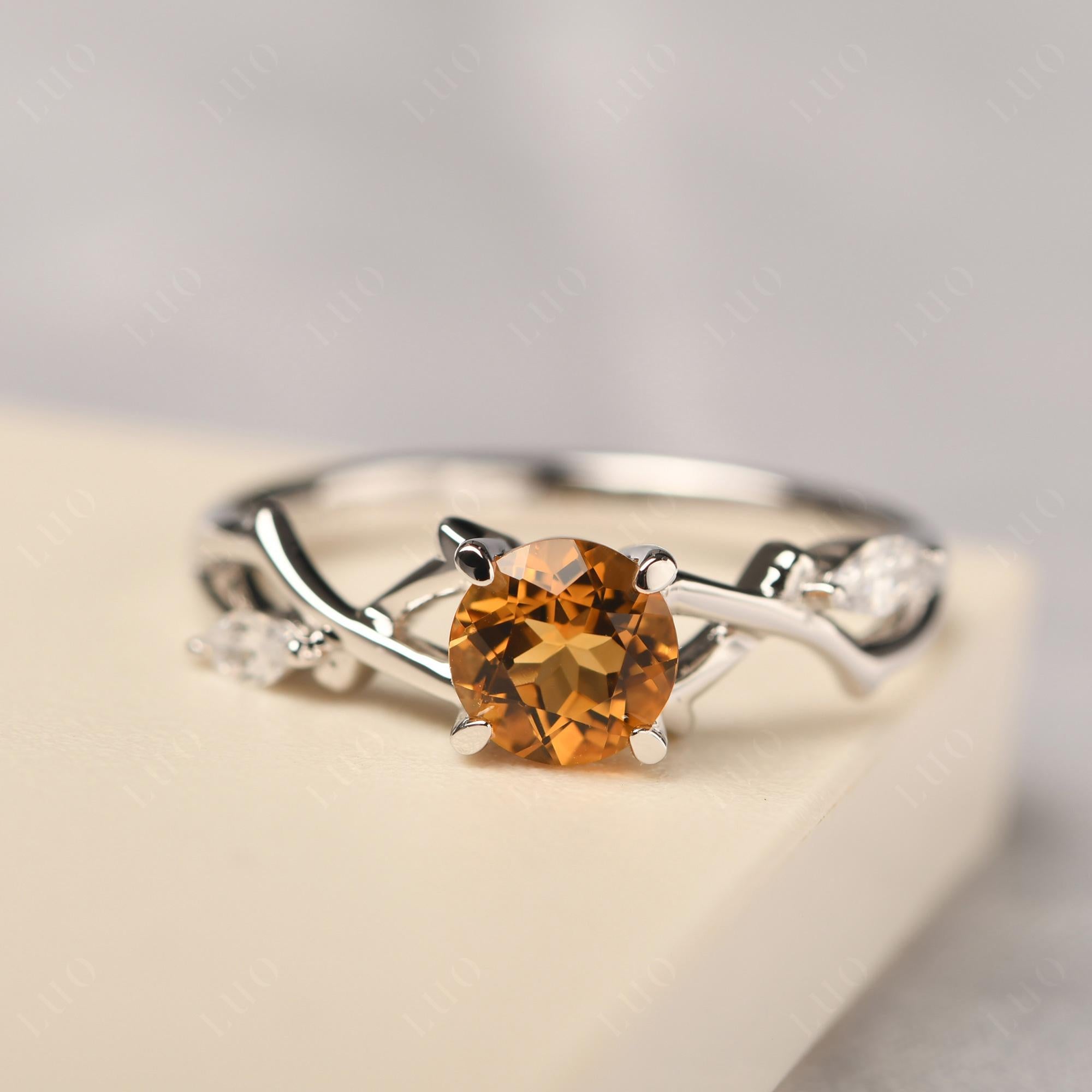 Citrine Twig Promise Ring - LUO Jewelry 