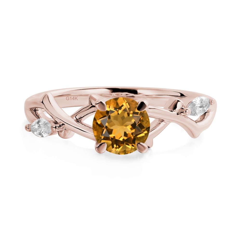 Citrine Twig Promise Ring - LUO Jewelry #metal_14k rose gold