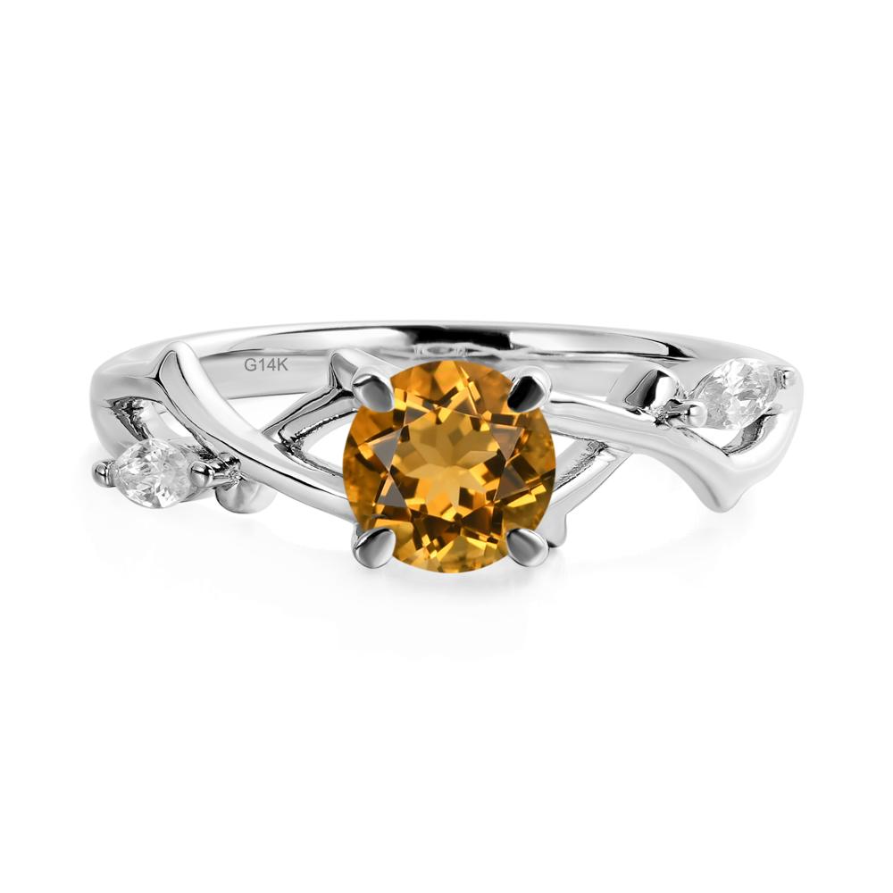 Citrine Twig Promise Ring - LUO Jewelry #metal_14k white gold