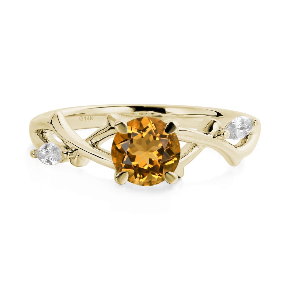 Citrine Twig Promise Ring - LUO Jewelry #metal_14k yellow gold