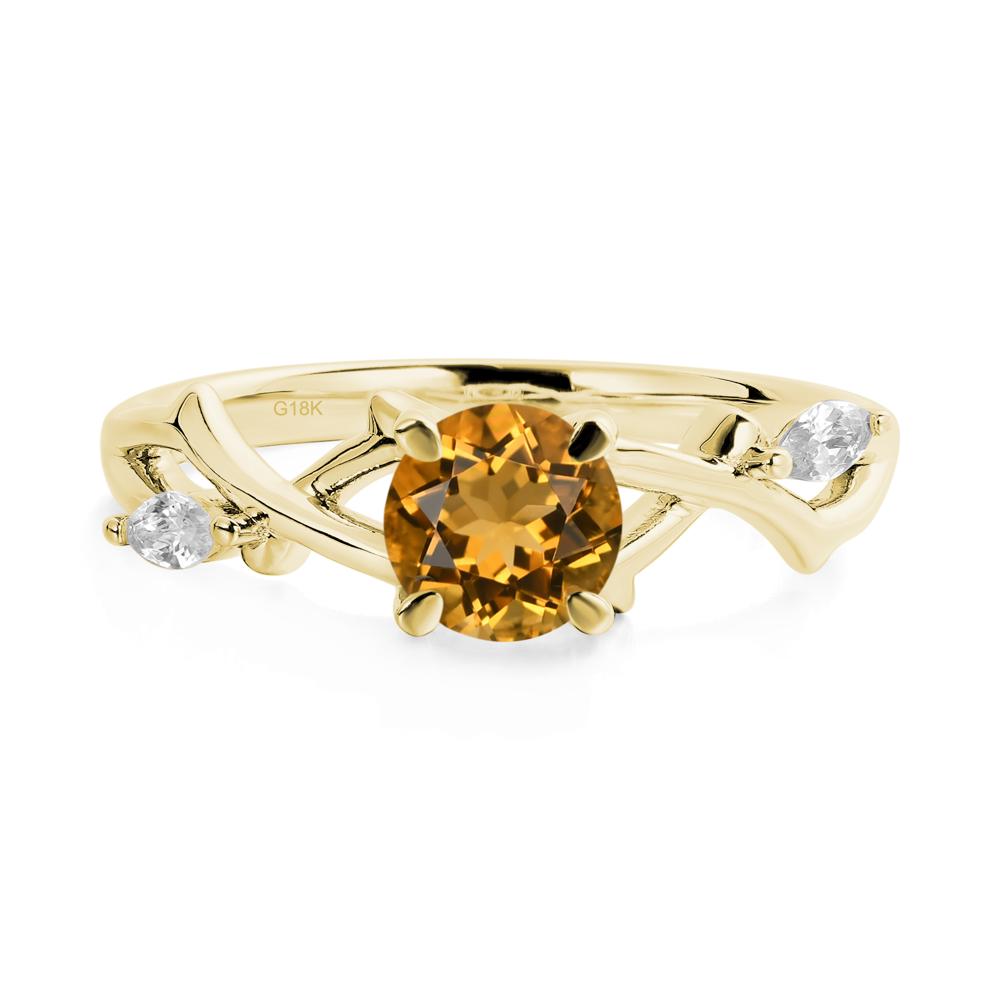 Citrine Twig Promise Ring - LUO Jewelry #metal_18k yellow gold