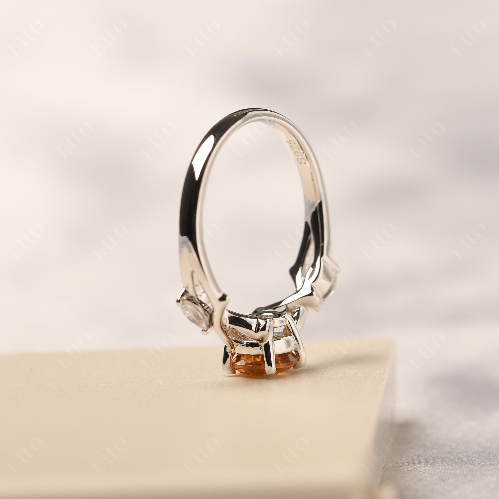 Citrine Twig Promise Ring - LUO Jewelry 