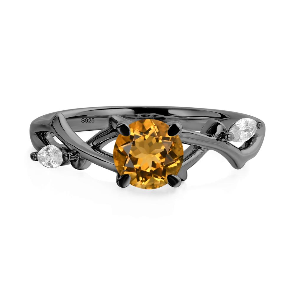 Citrine Twig Promise Ring - LUO Jewelry #metal_black finish sterling silver