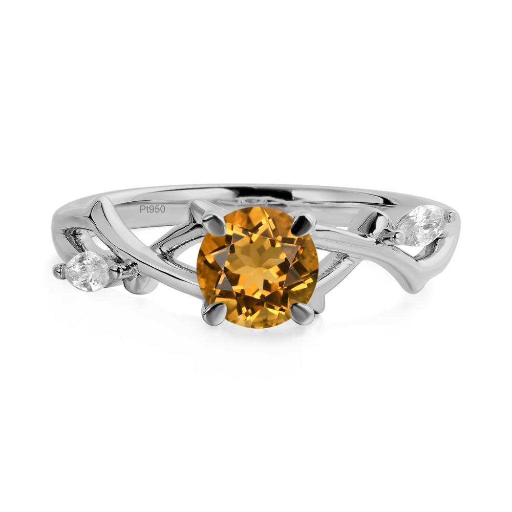 Citrine Twig Promise Ring - LUO Jewelry #metal_platinum