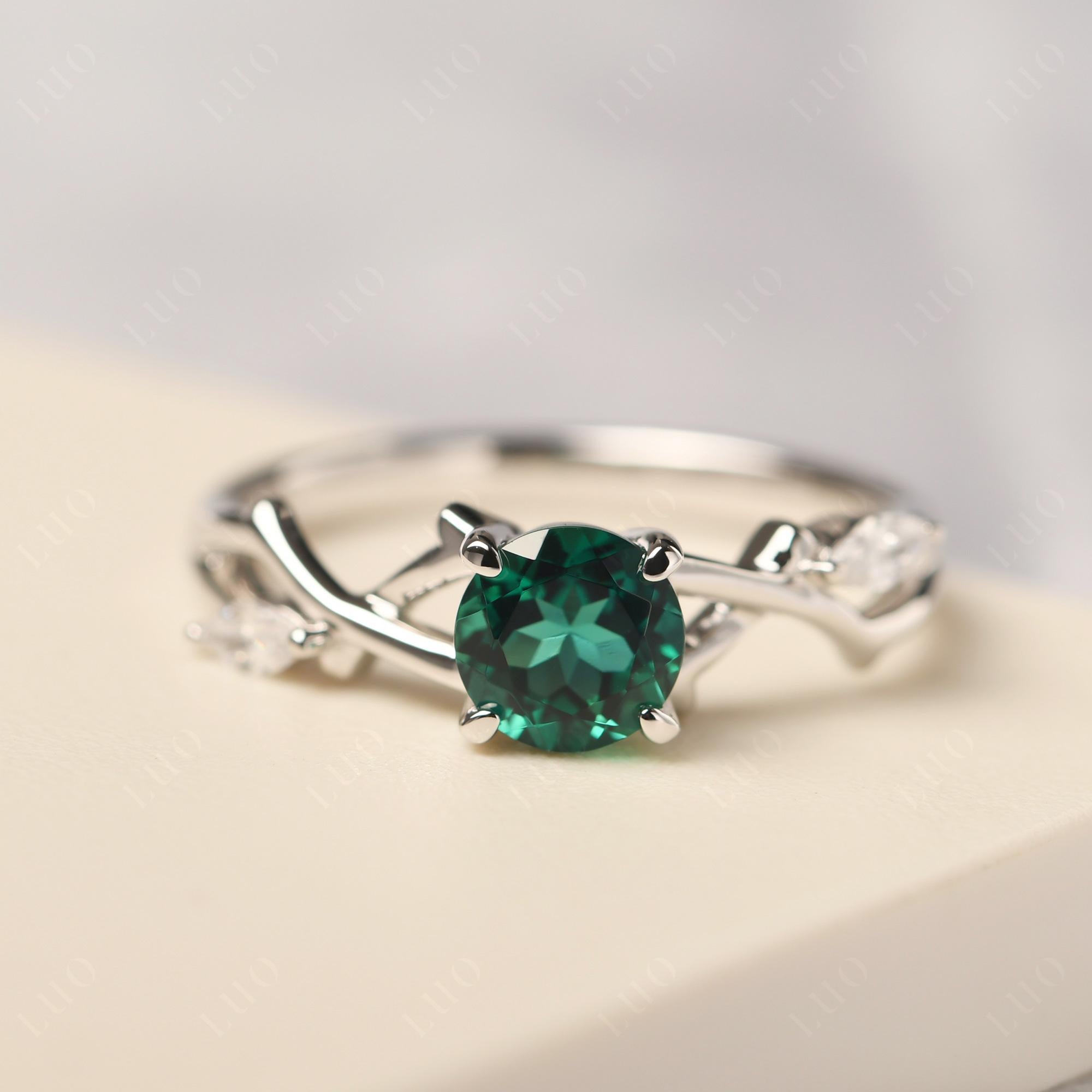 Emerald Twig Promise Ring - LUO Jewelry 