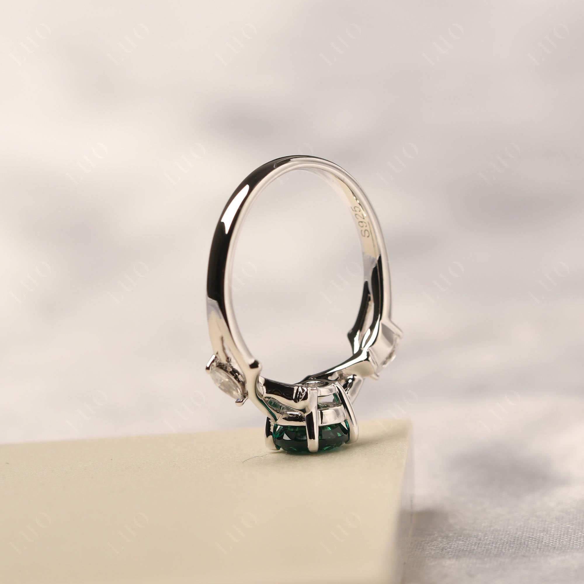 Emerald Twig Promise Ring - LUO Jewelry 