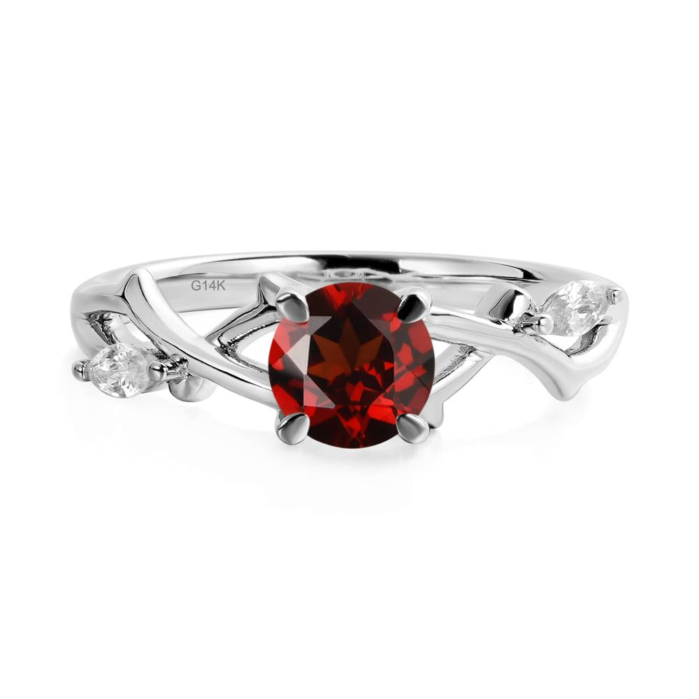 Garnet Twig Engagement Ring - LUO Jewelry #metal_14k white gold