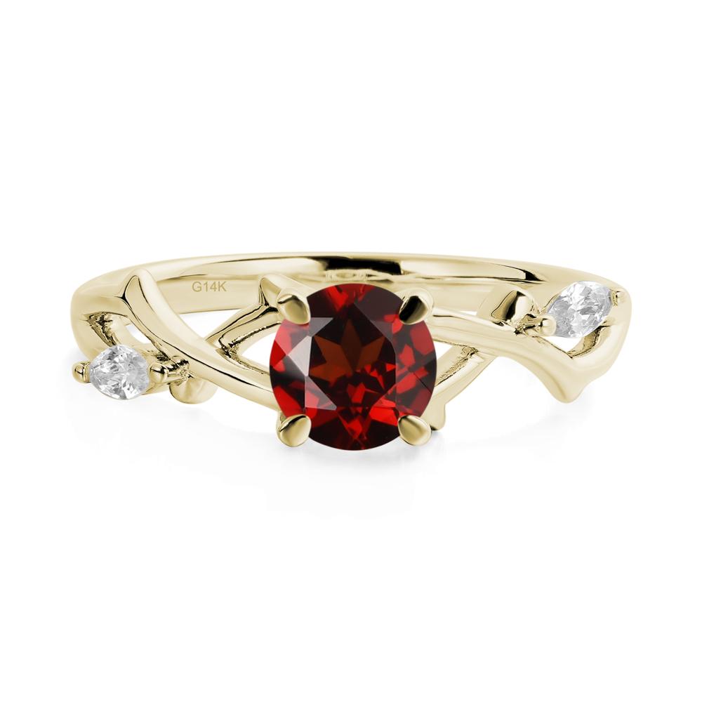 Garnet Twig Engagement Ring - LUO Jewelry #metal_14k yellow gold