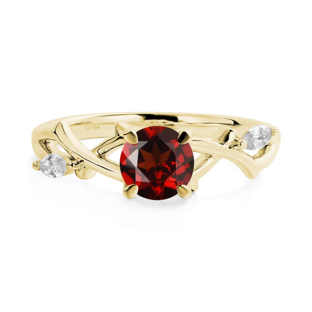 Garnet Twig Engagement Ring - LUO Jewelry #metal_18k yellow gold