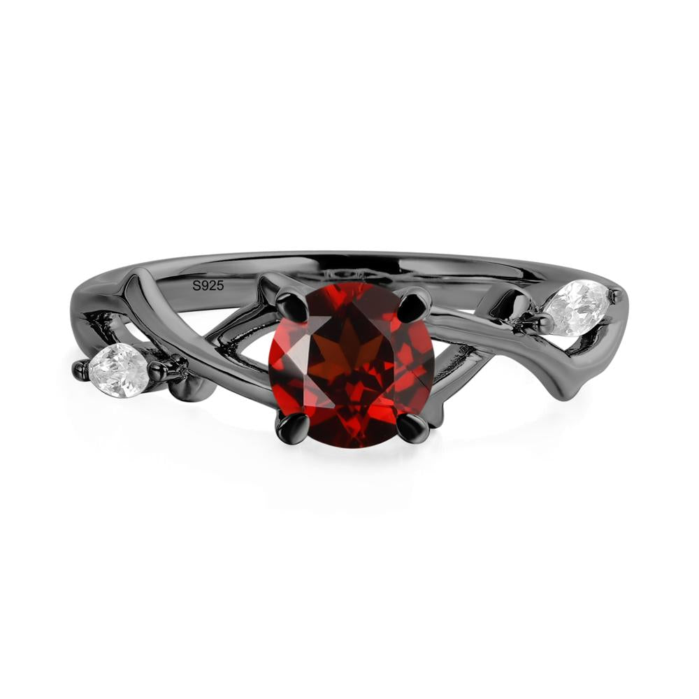 Garnet Twig Engagement Ring - LUO Jewelry #metal_black finish sterling silver