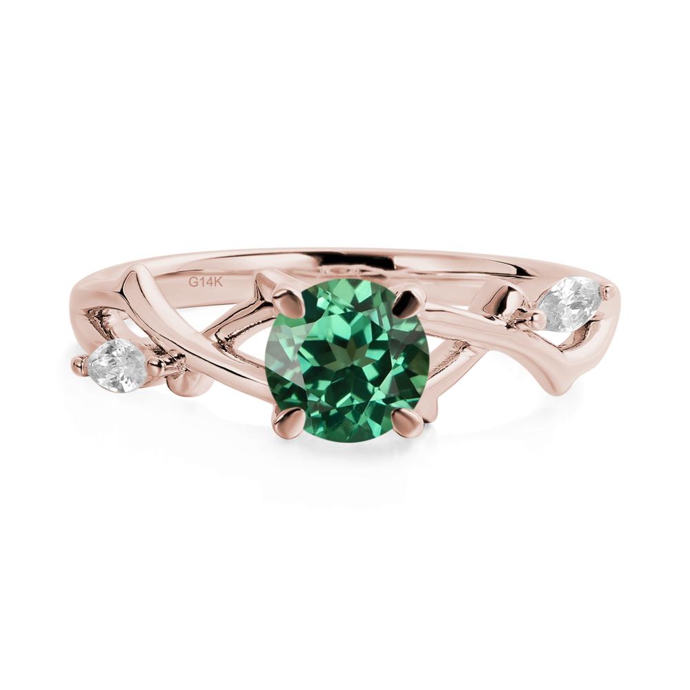 Green Sapphire Twig Promise Ring - LUO Jewelry #metal_14k rose gold