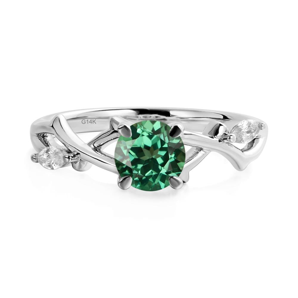 Green Sapphire Twig Promise Ring - LUO Jewelry #metal_14k white gold