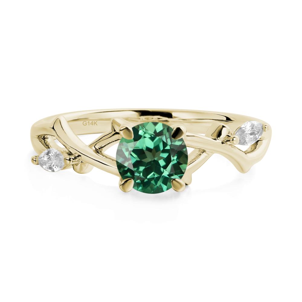 Green Sapphire Twig Promise Ring - LUO Jewelry #metal_14k yellow gold