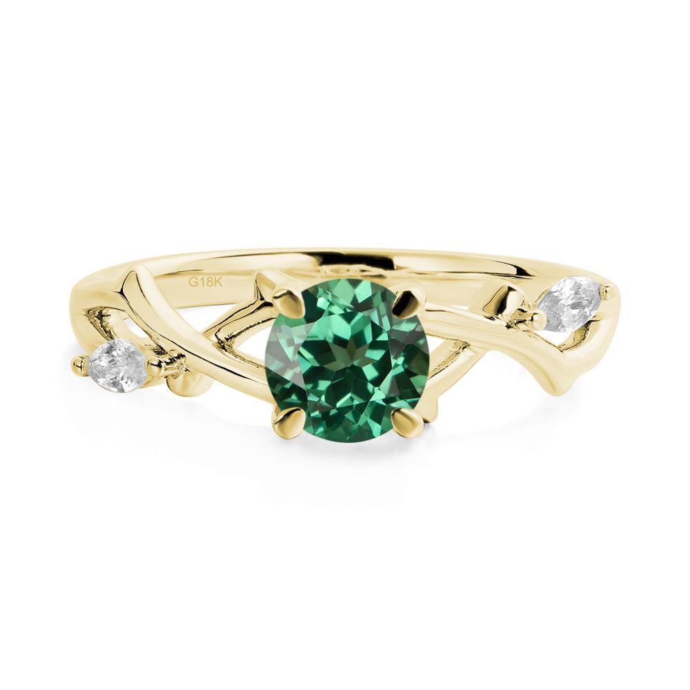 Green Sapphire Twig Promise Ring - LUO Jewelry #metal_18k yellow gold