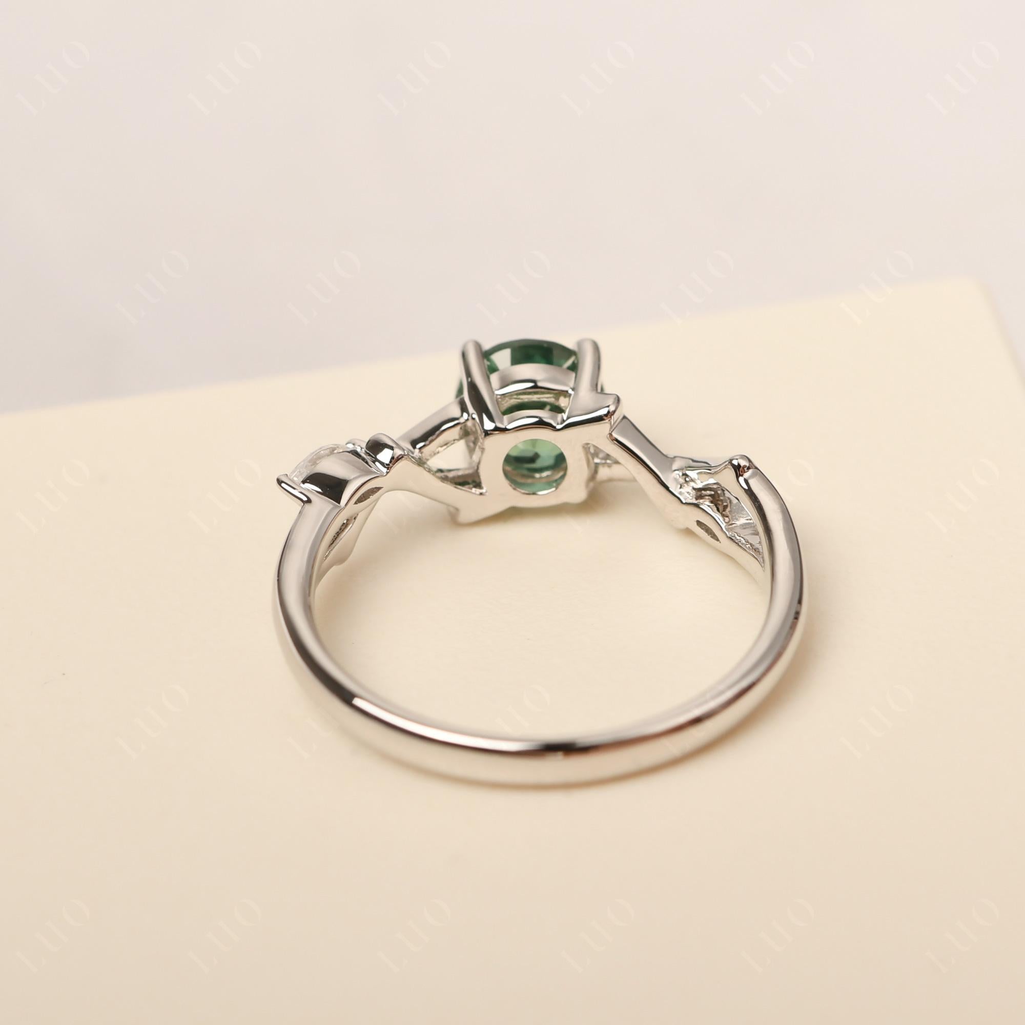 Green Sapphire Twig Promise Ring - LUO Jewelry 