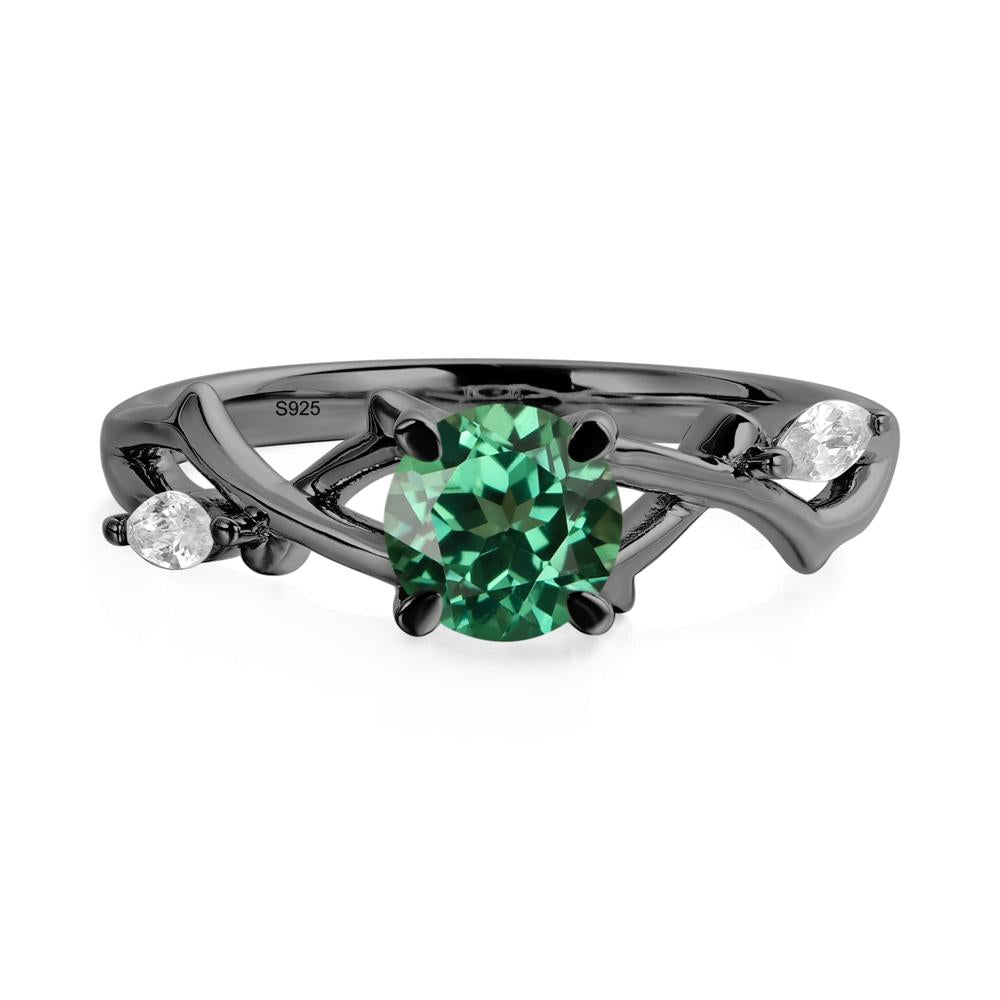 Green Sapphire Twig Promise Ring - LUO Jewelry #metal_black finish sterling silver