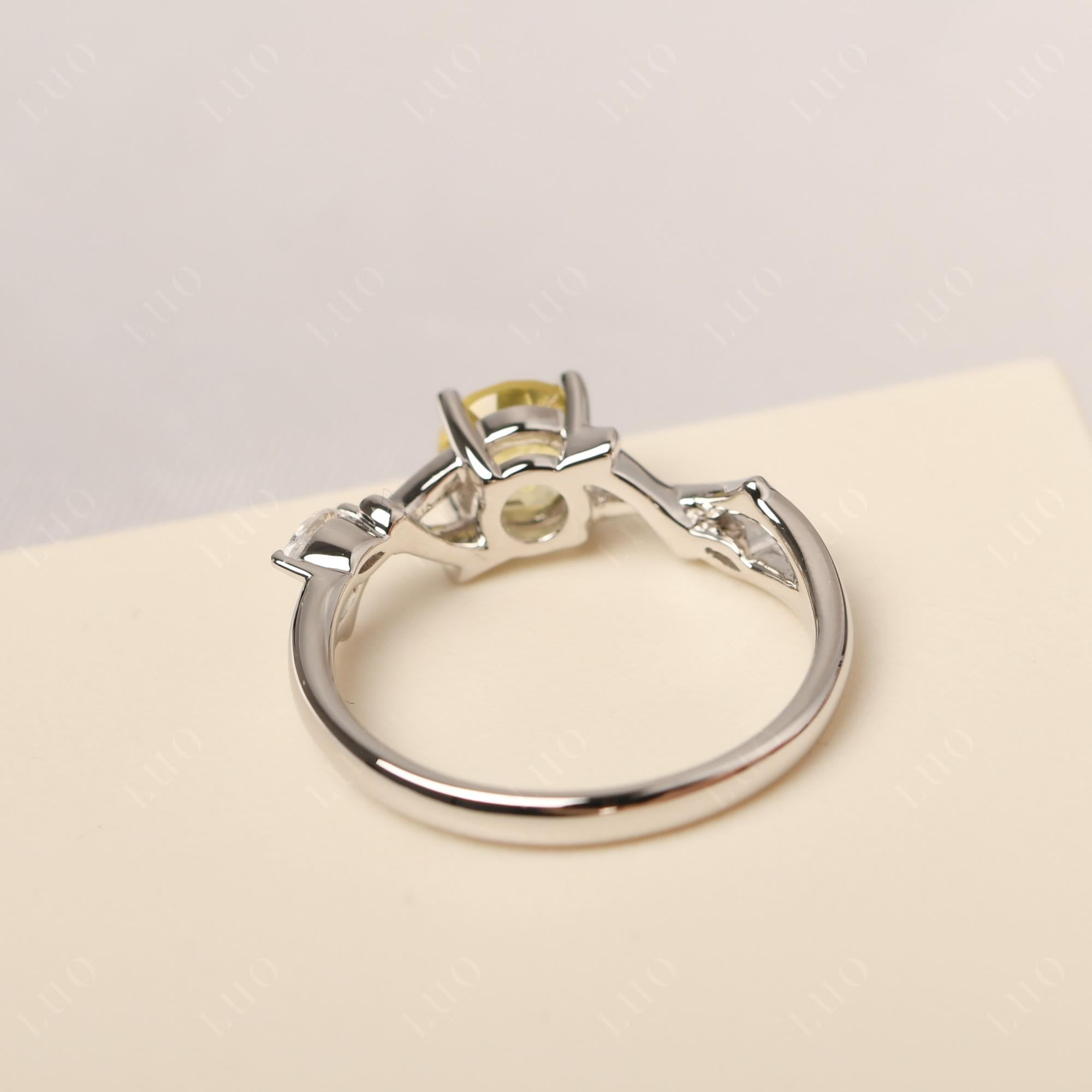 Lemon Quartz Twig Engagement Ring - LUO Jewelry 