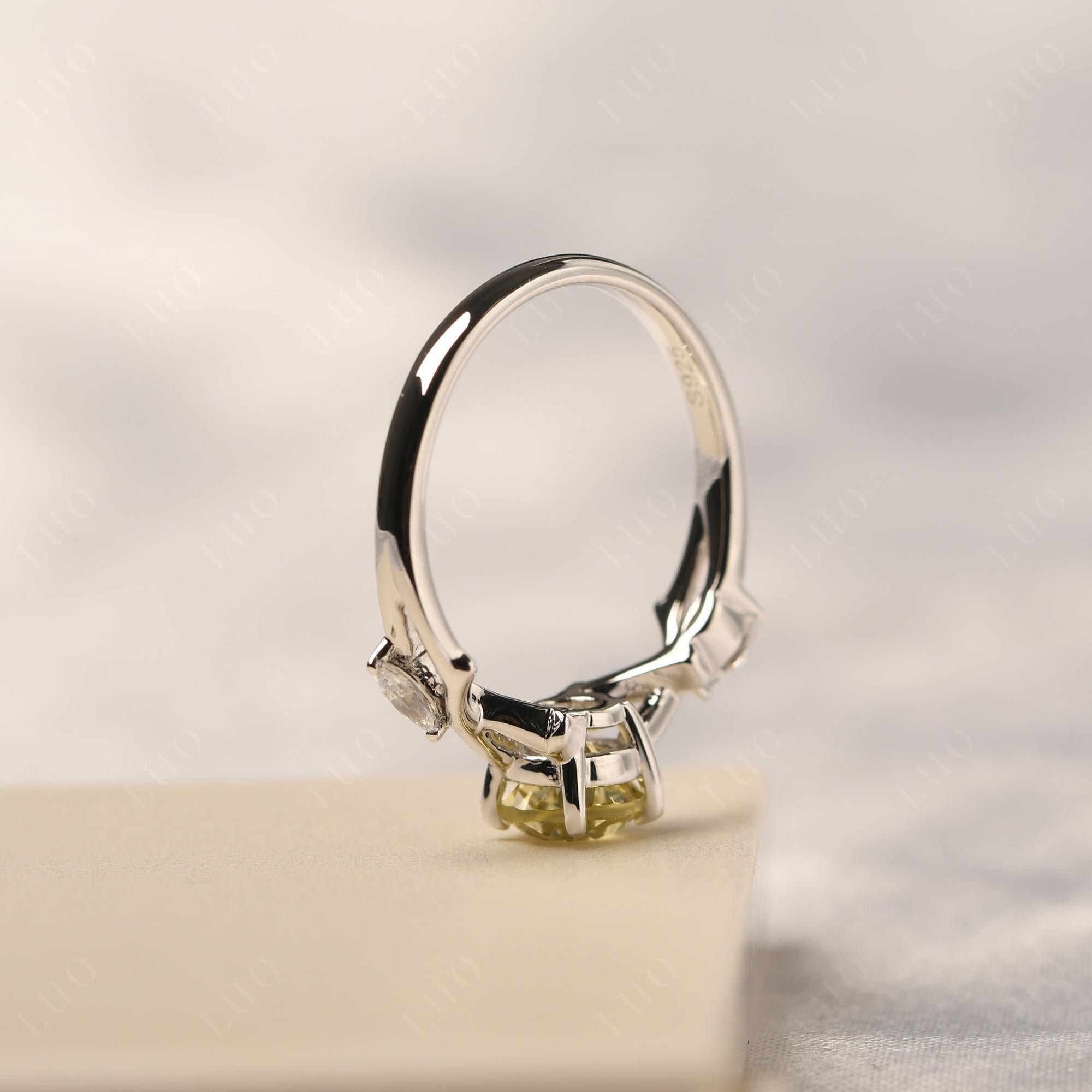 Lemon Quartz Twig Engagement Ring - LUO Jewelry 