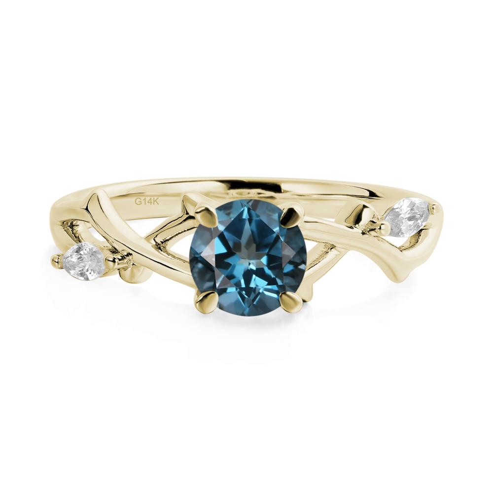 London Blue Topaz Twig Promise Ring - LUO Jewelry #metal_14k yellow gold