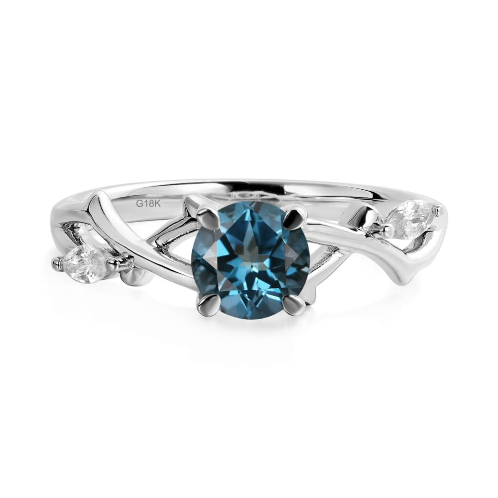 London Blue Topaz Twig Promise Ring - LUO Jewelry #metal_18k white gold