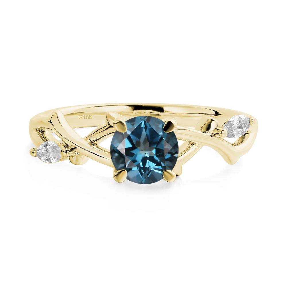 London Blue Topaz Twig Promise Ring - LUO Jewelry #metal_18k yellow gold