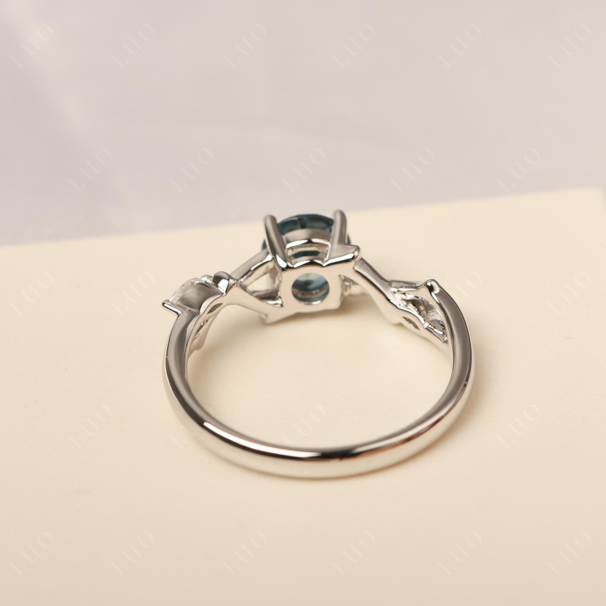 London Blue Topaz Twig Promise Ring - LUO Jewelry 