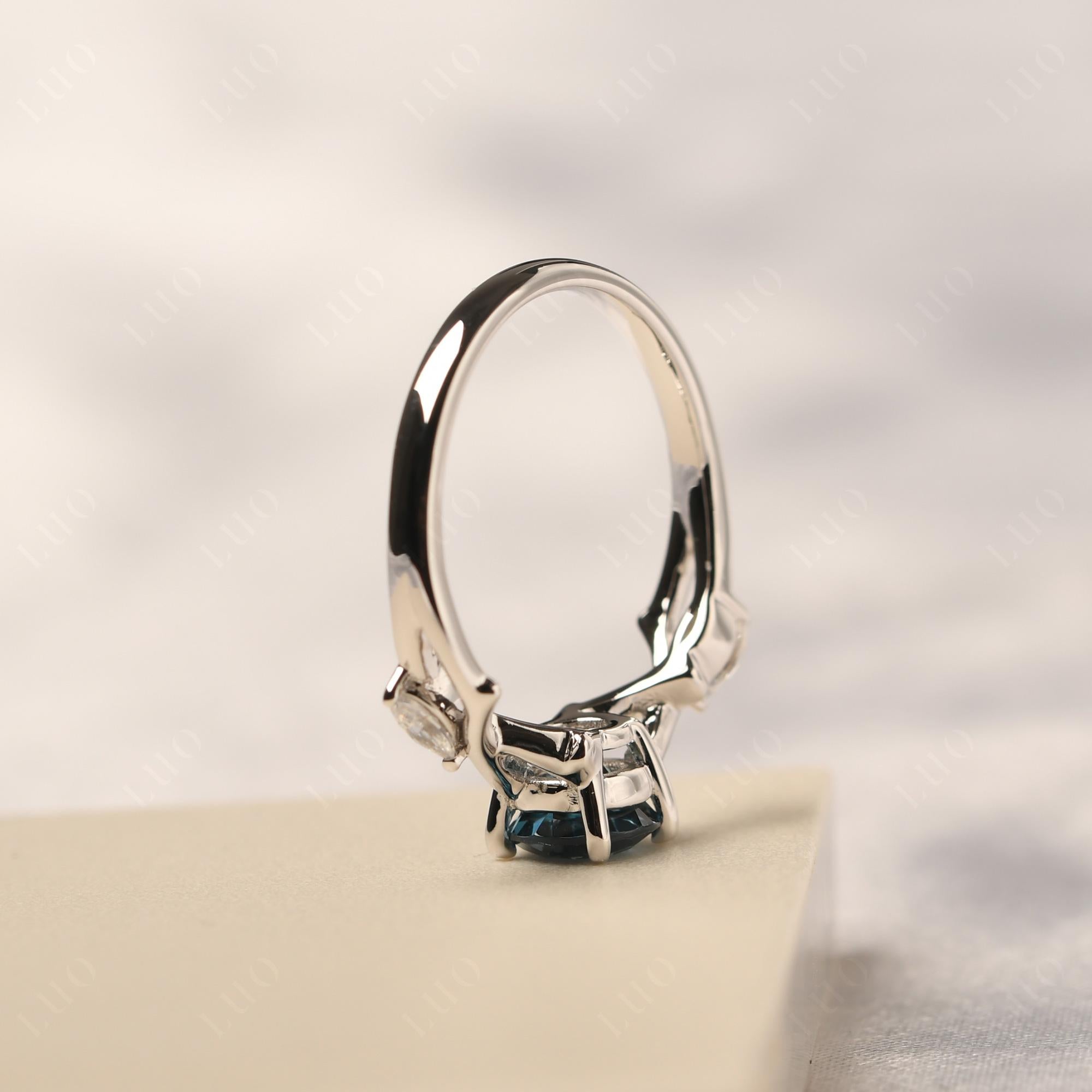 London Blue Topaz Twig Promise Ring - LUO Jewelry 