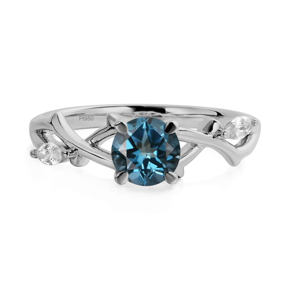 London Blue Topaz Twig Promise Ring - LUO Jewelry #metal_platinum