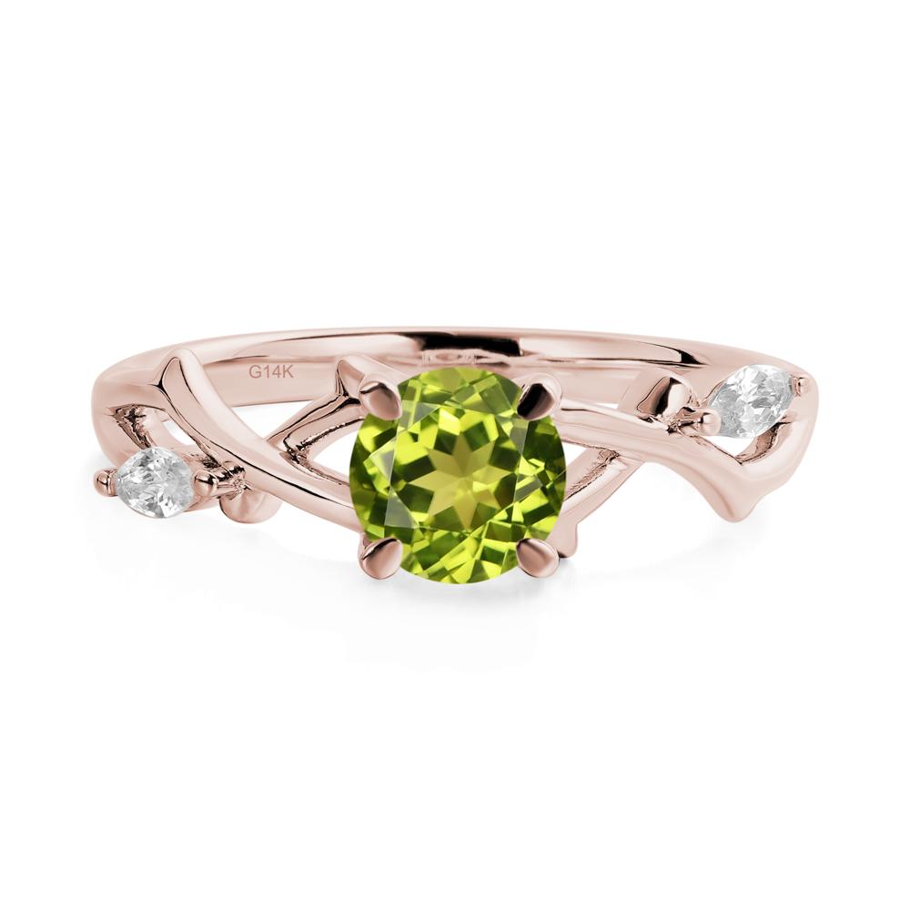 Peridot Twig Promise Ring - LUO Jewelry #metal_14k rose gold