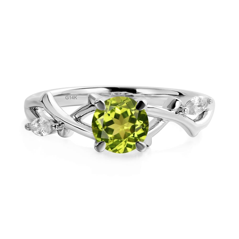 Peridot Twig Promise Ring - LUO Jewelry #metal_14k white gold